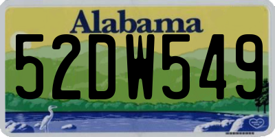 AL license plate 52DW549