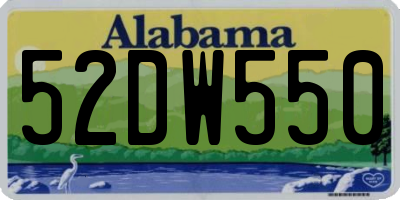 AL license plate 52DW550