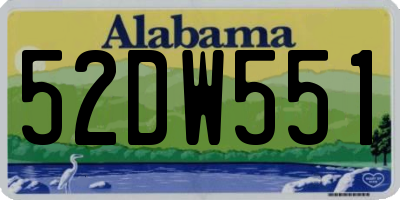 AL license plate 52DW551