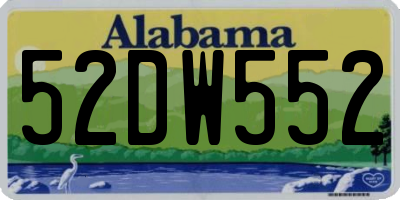 AL license plate 52DW552