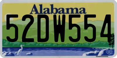 AL license plate 52DW554