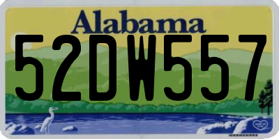 AL license plate 52DW557