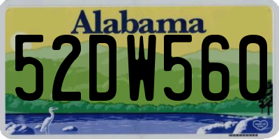 AL license plate 52DW560