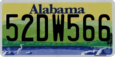 AL license plate 52DW566
