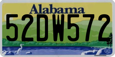 AL license plate 52DW572