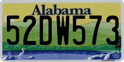 AL license plate 52DW573