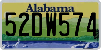 AL license plate 52DW574