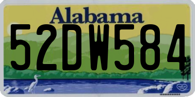 AL license plate 52DW584