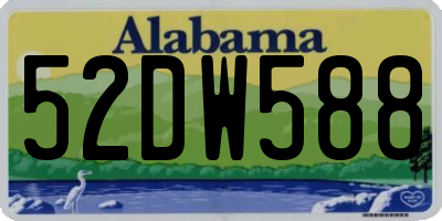 AL license plate 52DW588