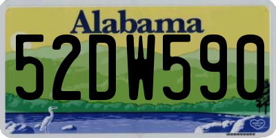 AL license plate 52DW590