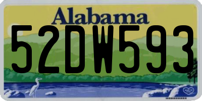 AL license plate 52DW593