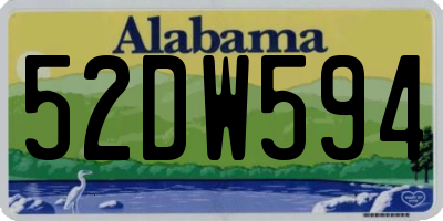 AL license plate 52DW594