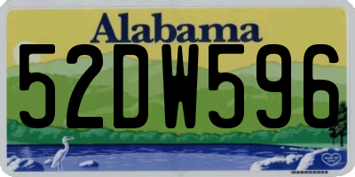 AL license plate 52DW596