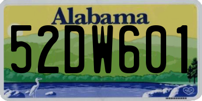 AL license plate 52DW601