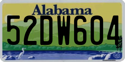 AL license plate 52DW604