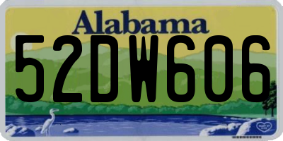 AL license plate 52DW606