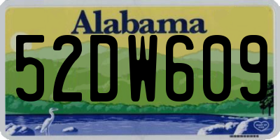 AL license plate 52DW609
