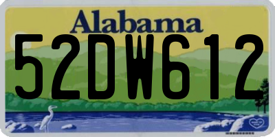 AL license plate 52DW612