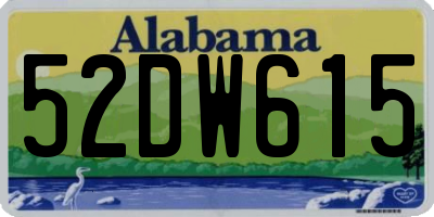 AL license plate 52DW615