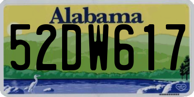 AL license plate 52DW617