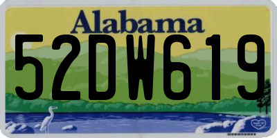 AL license plate 52DW619