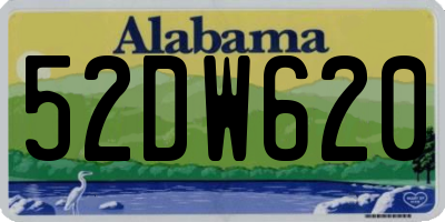 AL license plate 52DW620