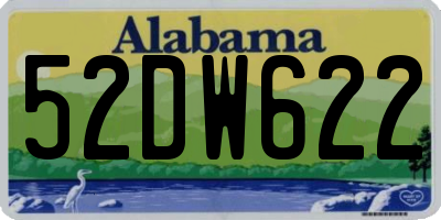AL license plate 52DW622