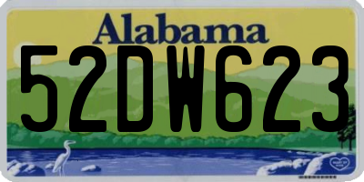 AL license plate 52DW623