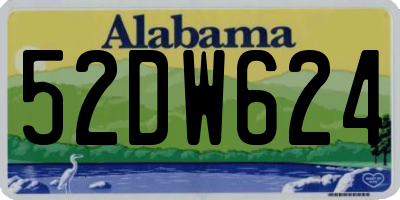 AL license plate 52DW624