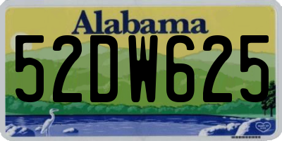 AL license plate 52DW625