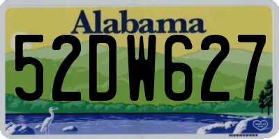 AL license plate 52DW627