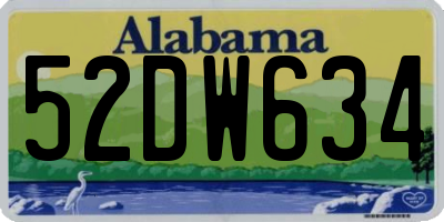 AL license plate 52DW634