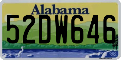 AL license plate 52DW646