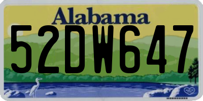 AL license plate 52DW647