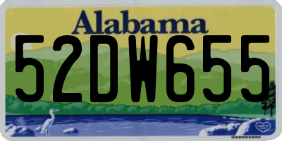 AL license plate 52DW655