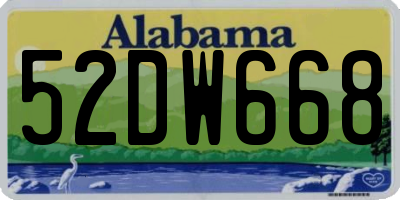 AL license plate 52DW668