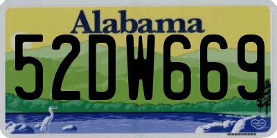 AL license plate 52DW669