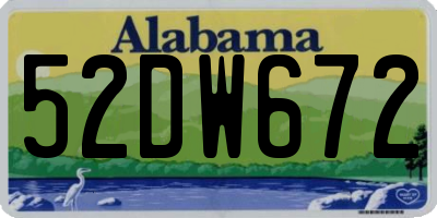 AL license plate 52DW672
