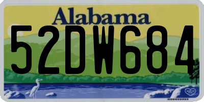 AL license plate 52DW684