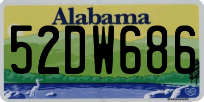 AL license plate 52DW686