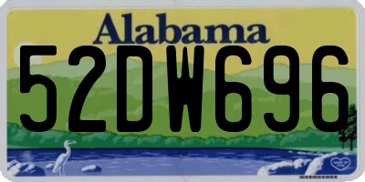 AL license plate 52DW696