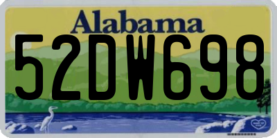 AL license plate 52DW698