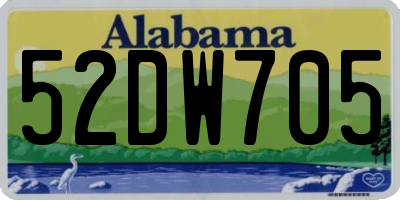 AL license plate 52DW705