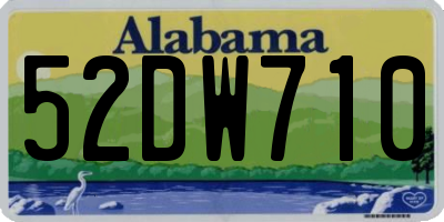 AL license plate 52DW710