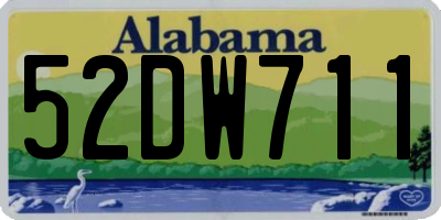 AL license plate 52DW711