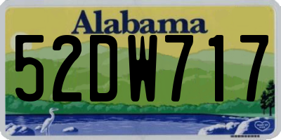 AL license plate 52DW717