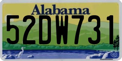 AL license plate 52DW731