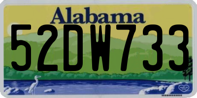 AL license plate 52DW733