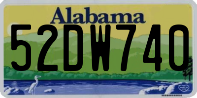 AL license plate 52DW740