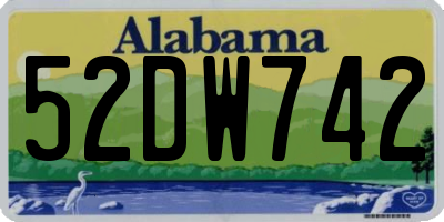 AL license plate 52DW742